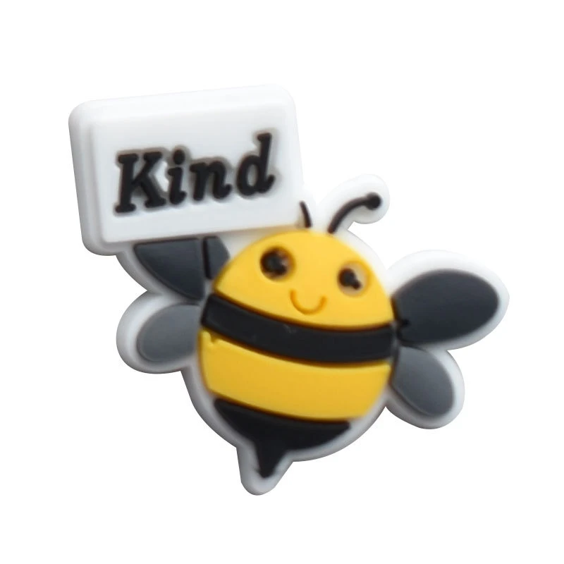 Cute Bee Shoe Charms para Crocs Sandals, Kids 'Clogs Pins, Boys and Girls Badges, Jeans Decorações, Buckle Acessórios, Homens e Mulheres