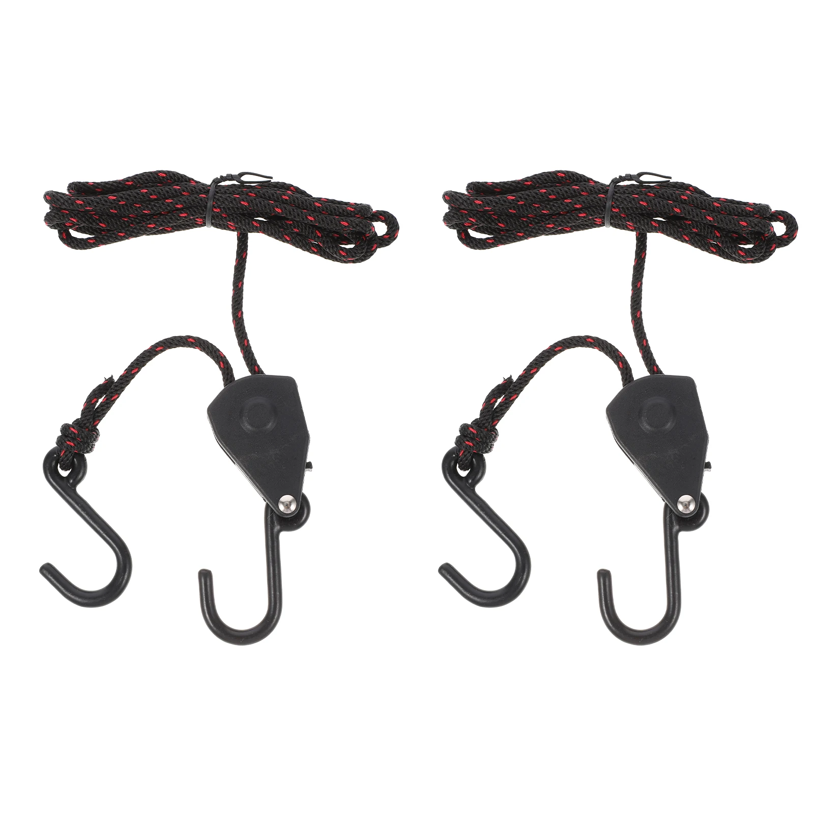 

2Pcs Heavy Duty Pulley Ratchet Tie Down Straps Adjustable Lock Rope Hanger for Kayak Canoe Boat Bow Stern Ratchet Straps