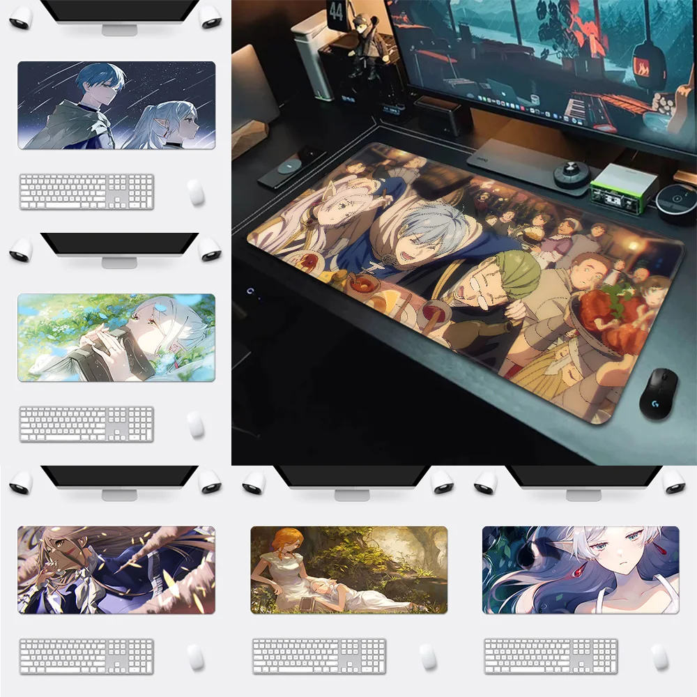 Bilibili Anime F-Frieren Mousepad HD Printing Computer Gamers Locking Edge Non-slip Mouse Pad XXL90x40cm Keyboard PC Desk Pad