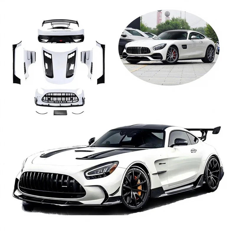 High Quality GT Black Series Style Carbon Fiber FRP Body Kit Bumper Fit For GT Class C190 2014-2024 Upgrade Tuning Parts