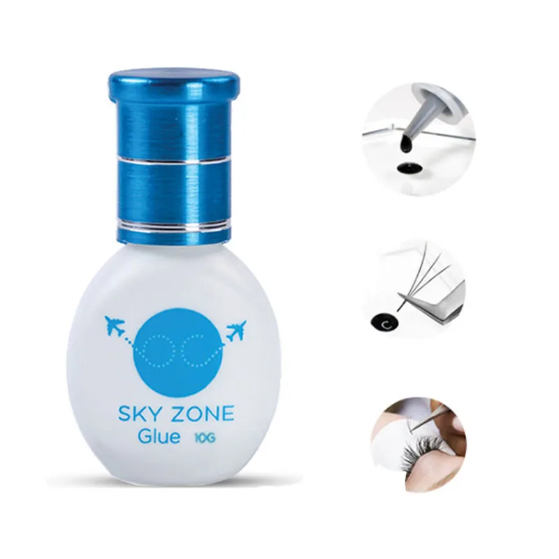 5 botellas de pegamento Sky Zone, extensiones de pestañas coreanas, pegamento de secado rápido, 10g, pegamento para pestañas postizas de baja irritación, suministros de herramientas de maquillaje para pestañas