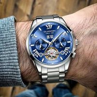 GUANQIN Fully Automatic Watch Men Multi-function Skeleton Mechanical Tourbillon Watch Sport Military Fashion Luxury Bussiness
