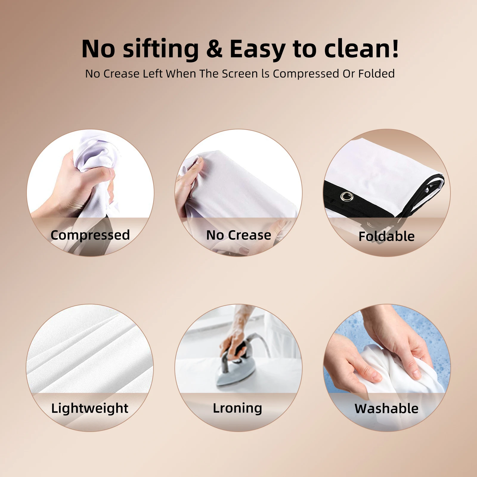 Salange Projector Screen 100 inch 120 inch 150 Portable Foldable for Home Theater Outdoor Indoor Double Side projection screens