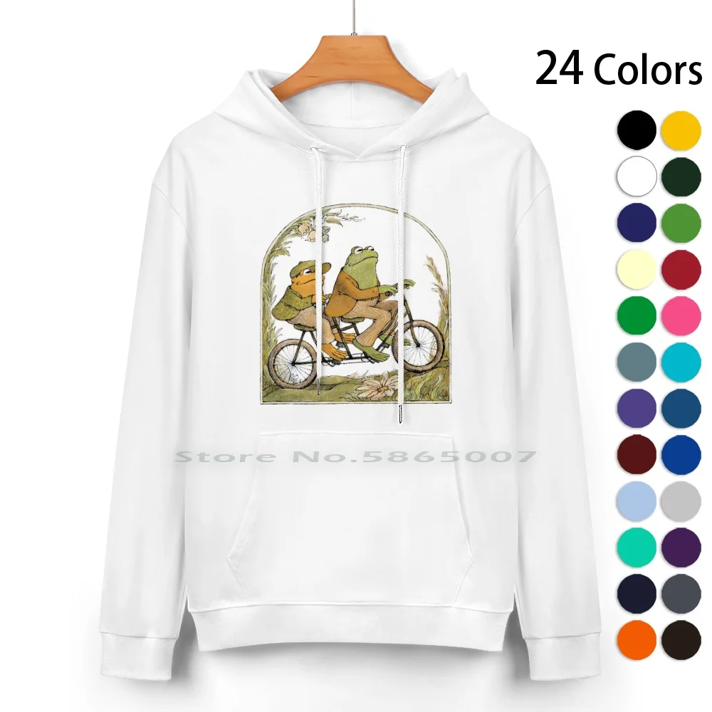 Frog And Toad Pure Cotton Hoodie Sweater 24 Colors Frog And Toad Bike Frog And Toad Riding A Bike Friends Cottagecore