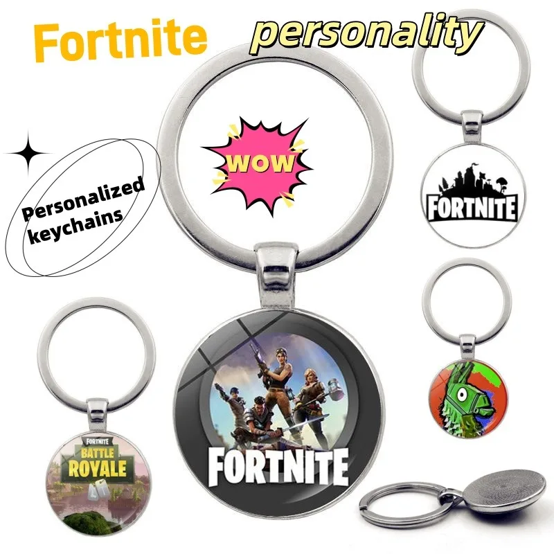

Брелок для ключей Fortnite, милый и стильный, с мультяшным дизайном, персонализированный, креативный, кавайный, прочный, подарок на день рождения для друзей.