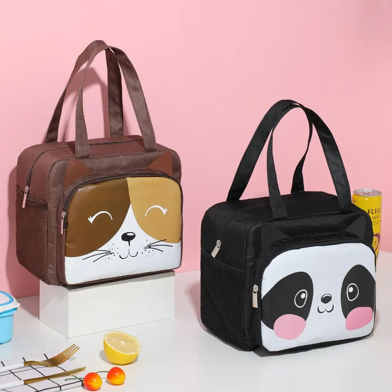 Cute Pet Bento Bags Handheld Insulated Lunch Box Cartoon Student Lunch Bag for Women Tote Bags Cooler Bag Loncheras Para Niños