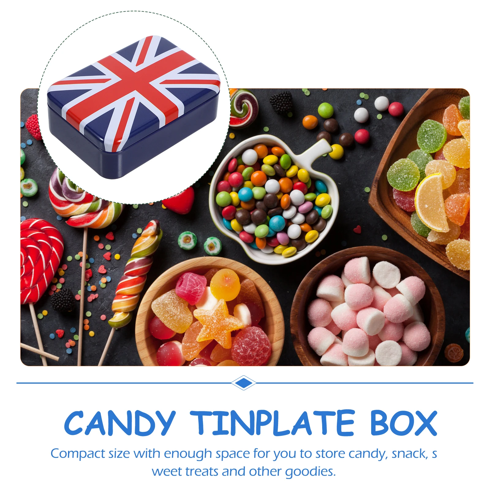 

Tinplate Candy Box Large Cookie Boxes Small Sweet Jar Office Biscuit Container Storage Holiday Party Favors Travel Hiking