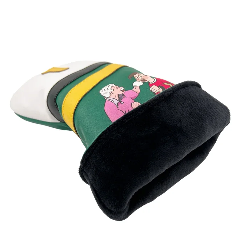 أغطية نادي الجولف المضحكة والمضحكة، تتميز بغطاء رأس ملتوي على الطراز الأمريكي للسائق، وخشب الممر، ومضاد للخدش