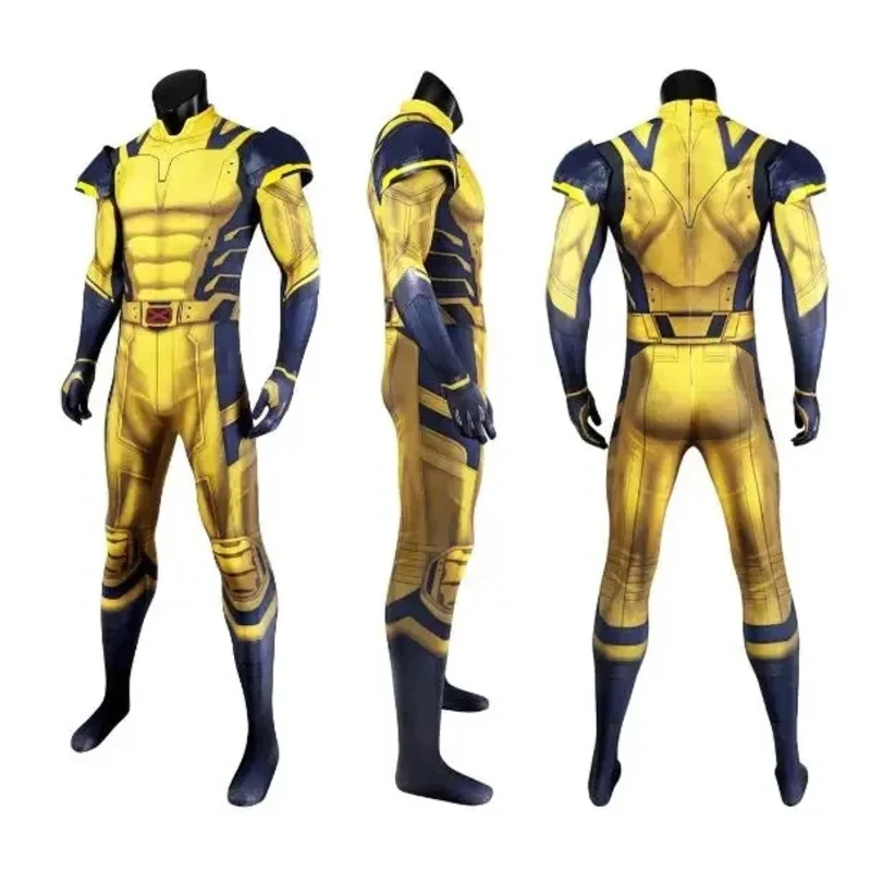 Men's Wolverine Cosplay Costume James Howlett Jumpsuit Shoulder Armor Set Zentai 3D Printed Jumpsuit