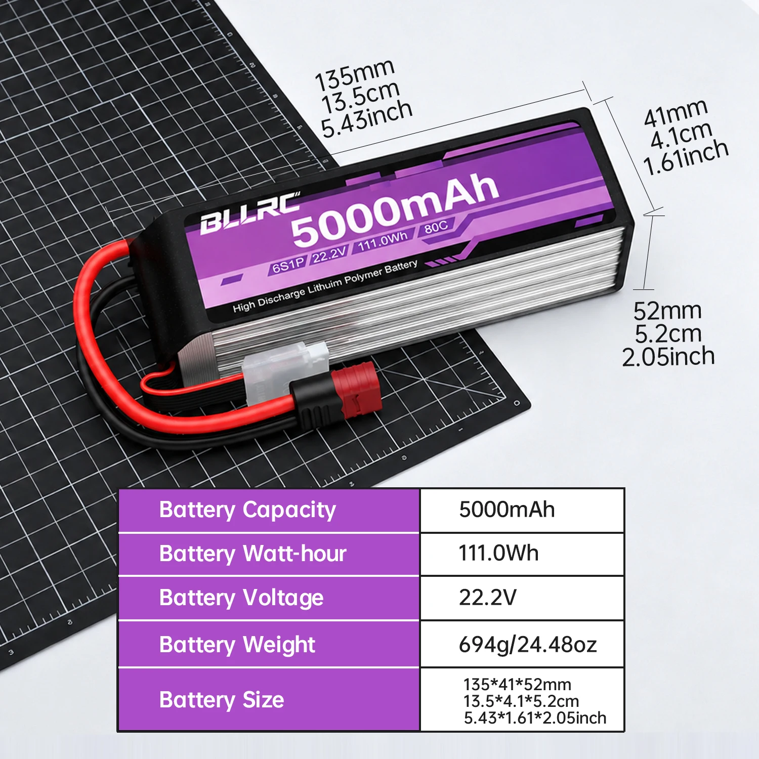 BLLRC 6S LiPo Battery 22.2V 80 - 6S Lipo Battery 22.2V 5000Mah 评论和价格