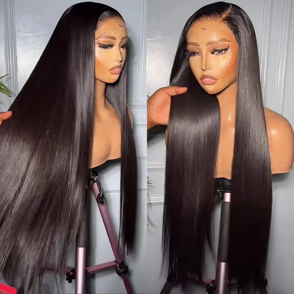 

Malaysia Hair Bone Straight 13x4 Transparent Lace Frontal 100% Human Hair Wigs 180% Density Virgin 4x4 Lace Front Wig For Women