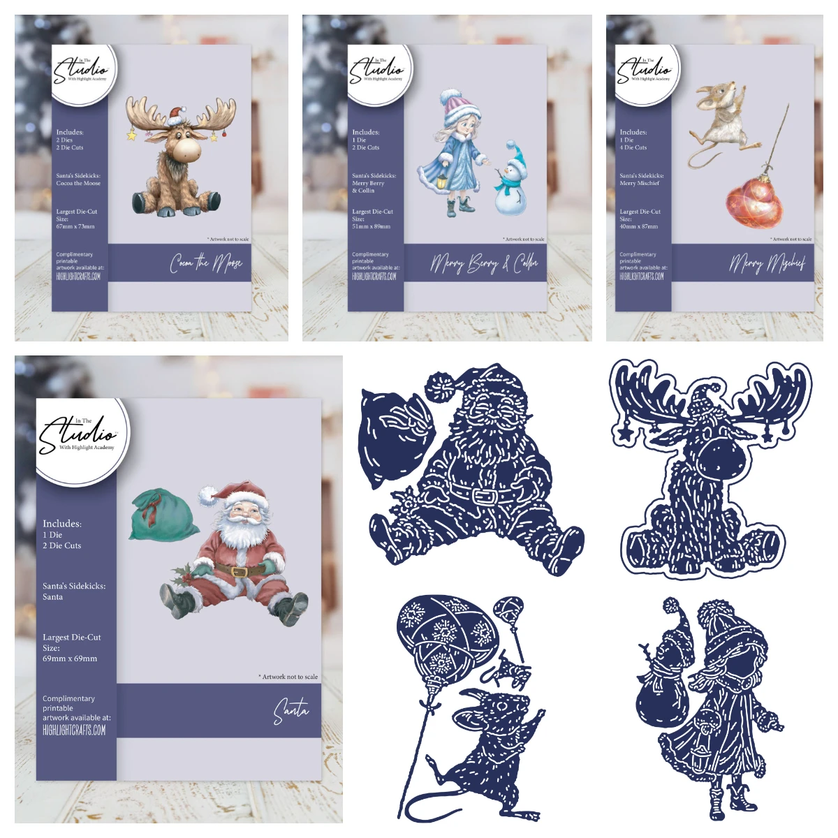 

2025 October Christmas Craft Metal Cutting Dies Santa’s Sidekicks Die Collection Mold DIY Scrapbooking Paper Blade Punch Stencil