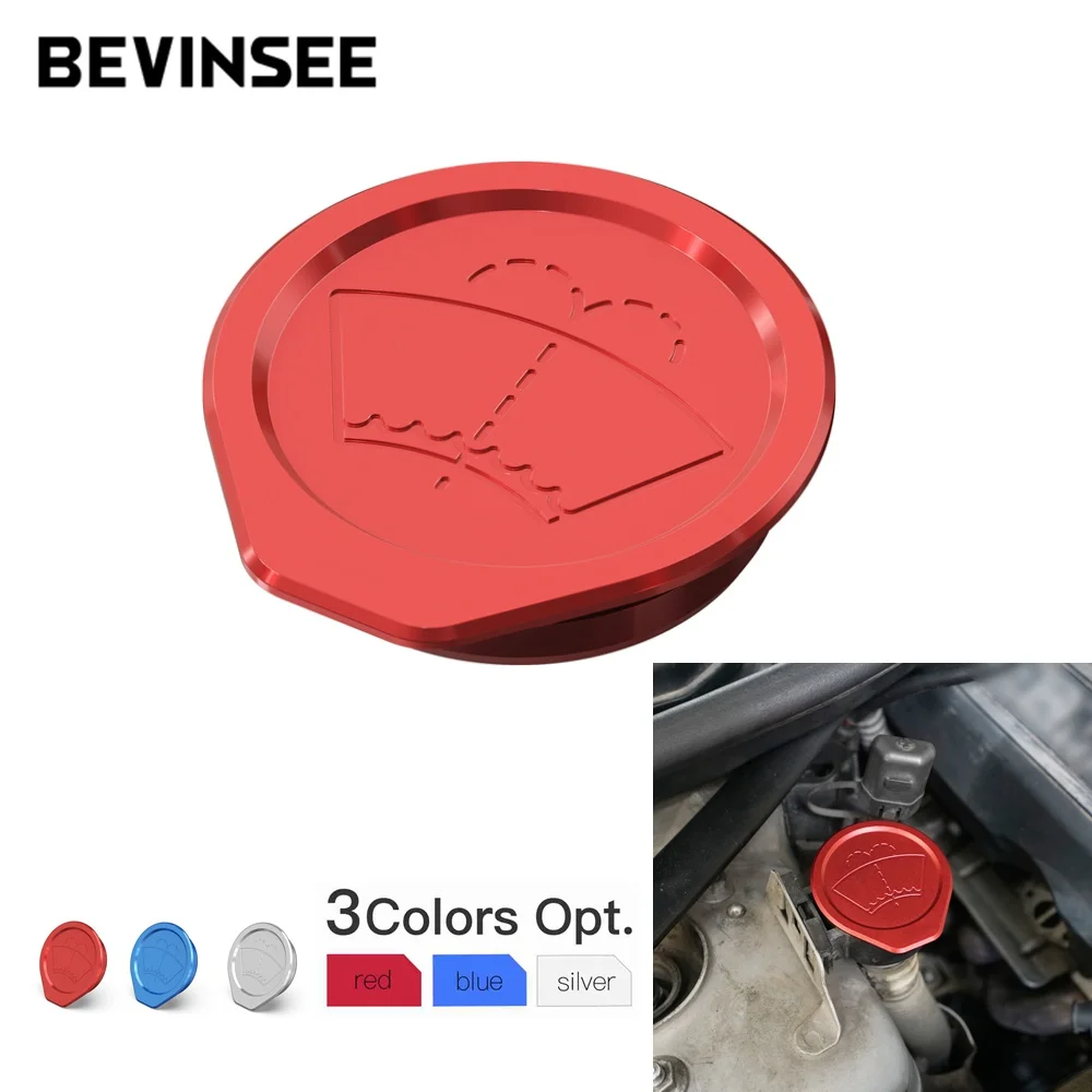 BEVINSEE Tappo serbatoio liquido lavatrice in alluminio per BMW E46 325i 330i 320i 323i 320d 330d