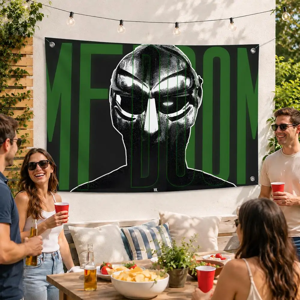 Rapper M-MF DOOM Flags For Outdoor Party Home Living Room Bar Bedroom Decoration Soft Durable Tapestry Skin-friendly