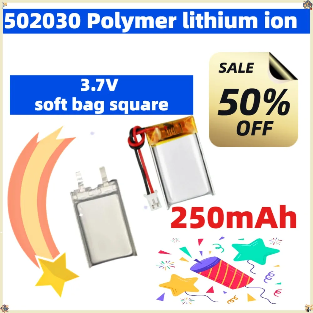 

502030 3.7V 250mAh Lithium Polymer Batteries for Smart Bracelet Voice Recorder GPS Tablet PC Lithium Battery