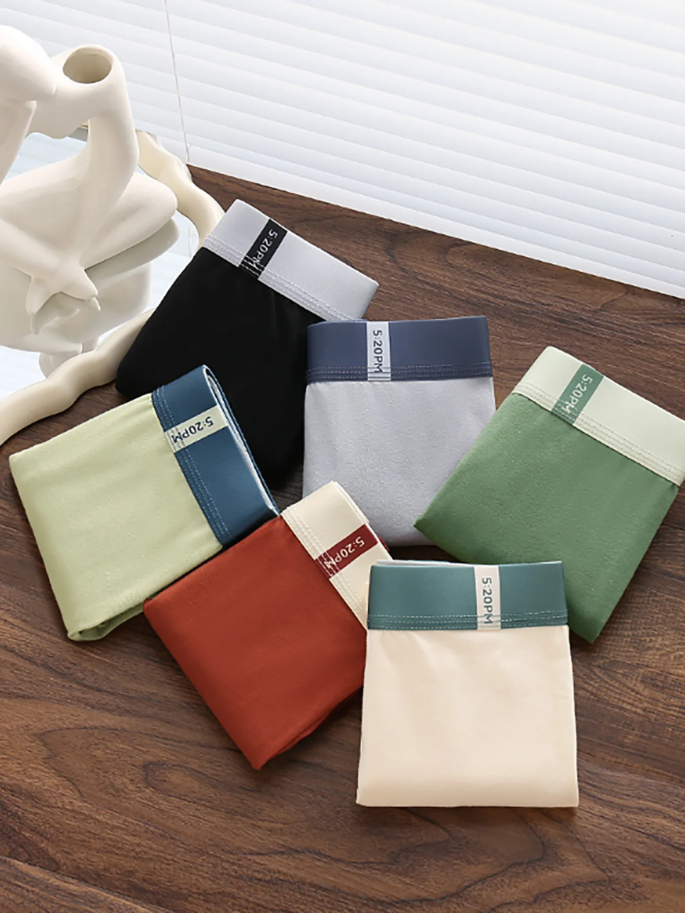 

6шт мужское нижнее белье: хлопковые, дышащие, удобные, разноцветные мужские трусы.