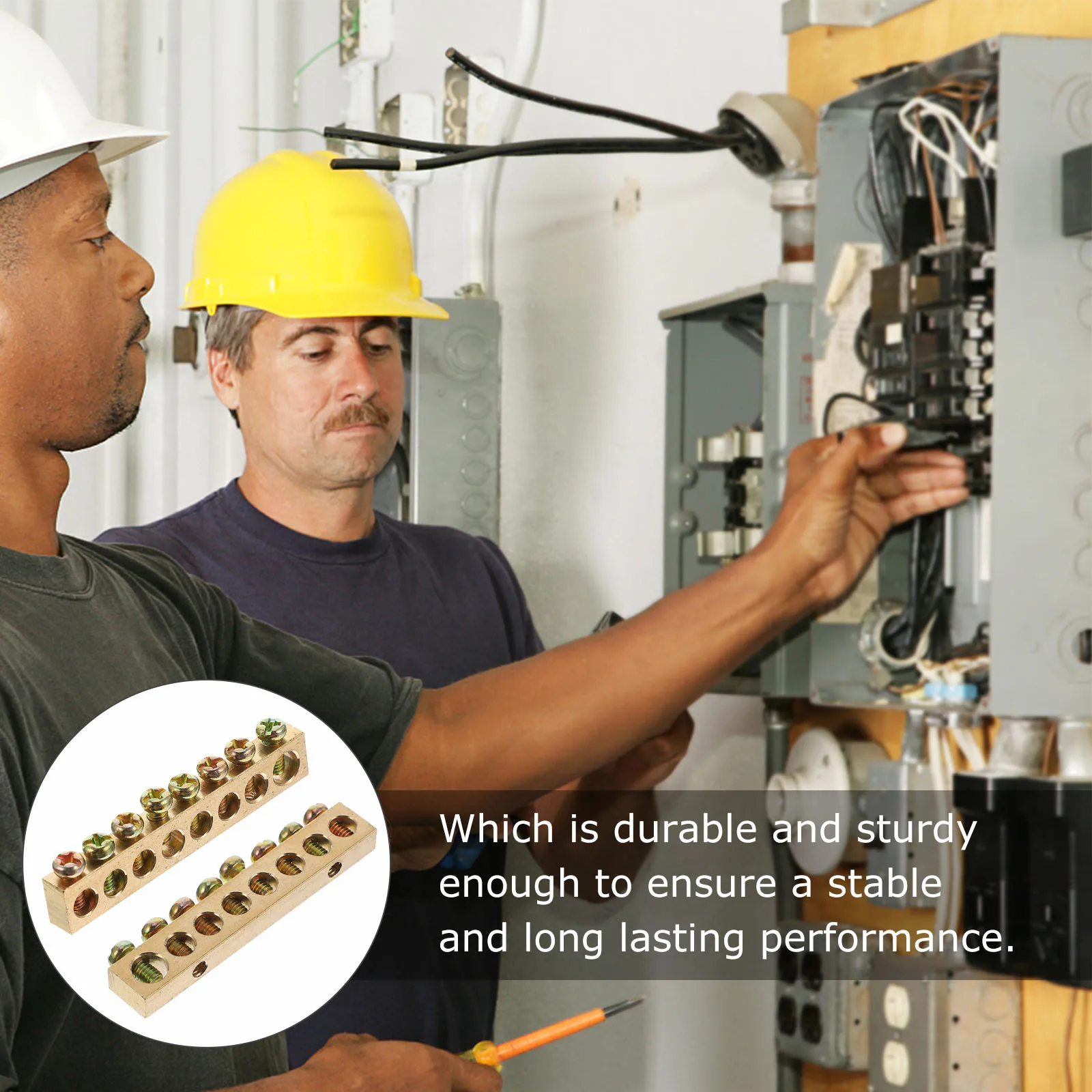 

4Pcs Copper Grounding Bars 8 Hole Insulated Terminal Block High Strength Corrosion Resistant Electrical Grounding Bars