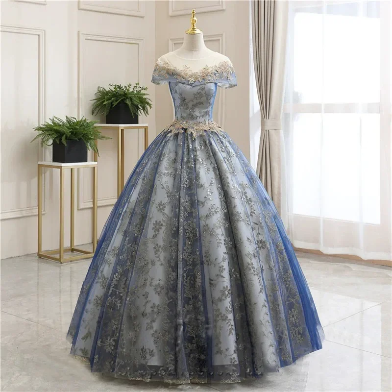 New Choir Performance Dress Long Student Host Business Annual Meeting One Shoulder Evening Dress Fluffy Dress Gothic Court Style