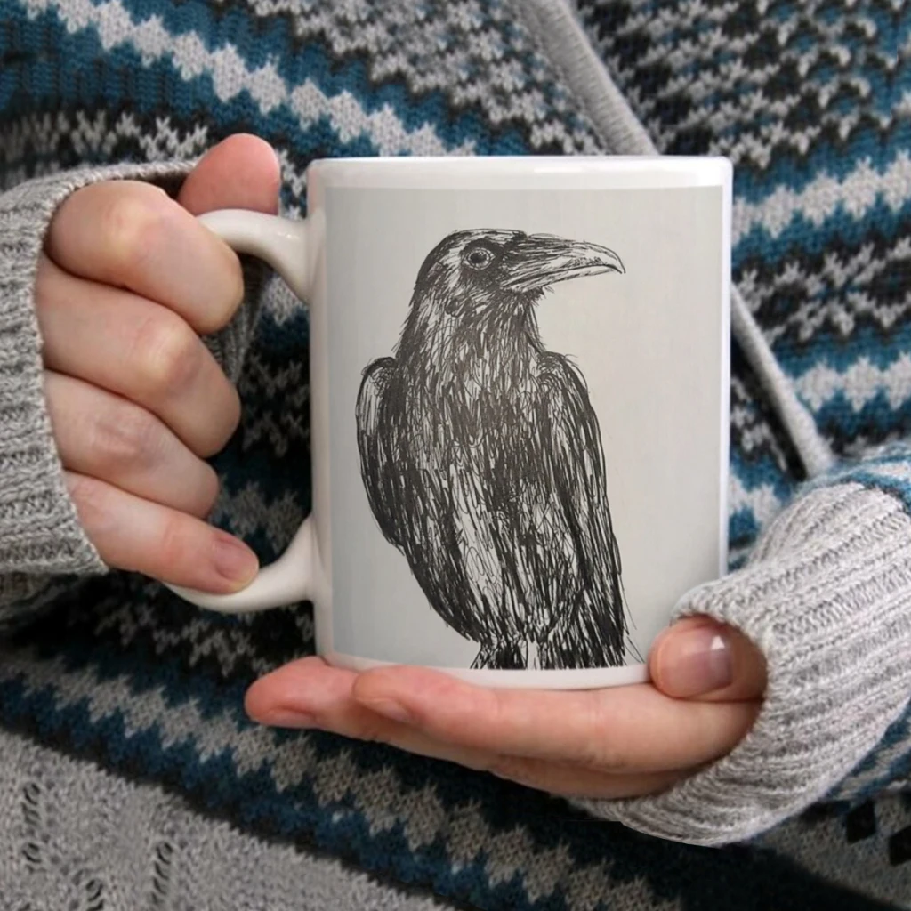 

CrowCoffee Mug Tea Cup 11oz Coffee Cup Funny Birthday Ceramic Mug Personalized Cup
