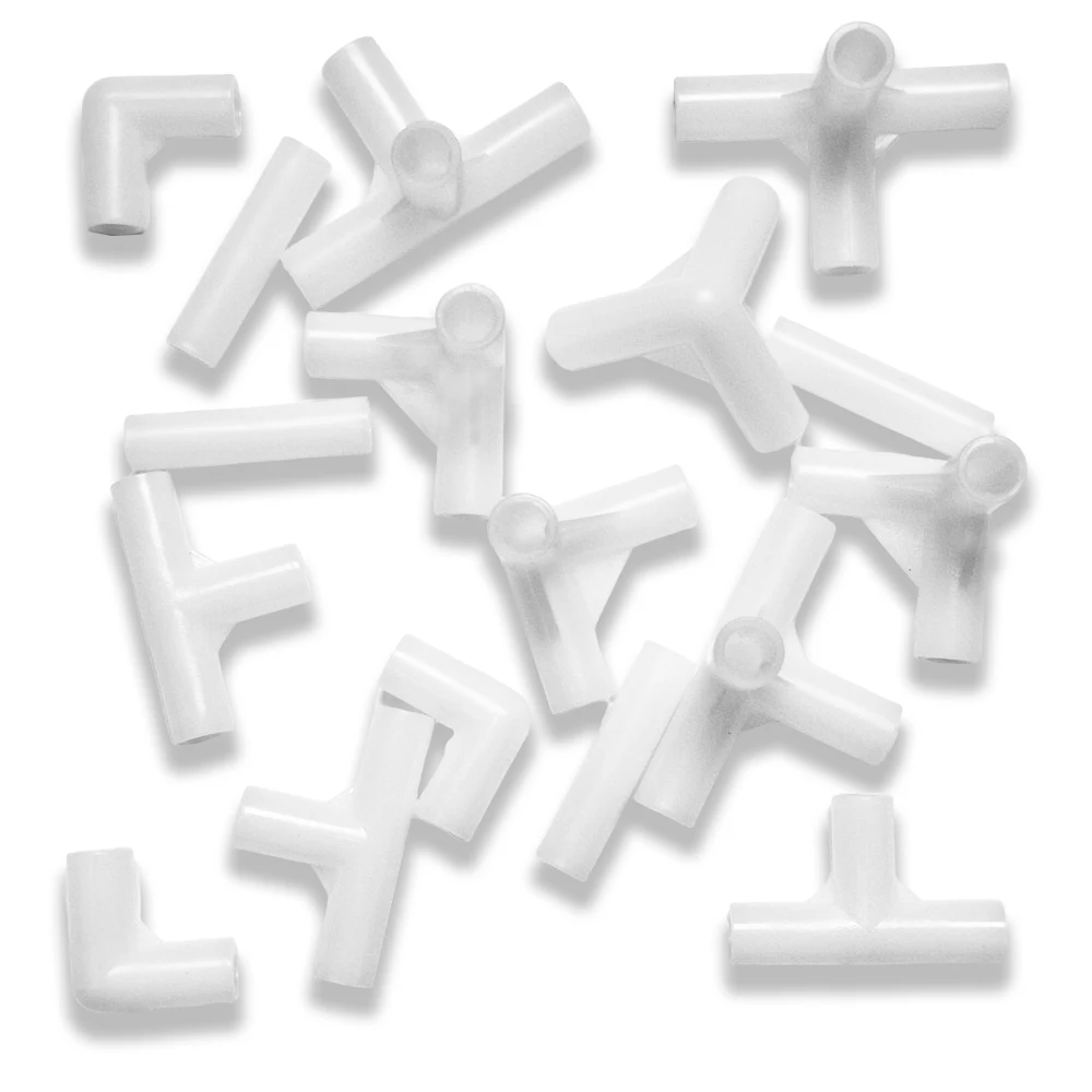 Plastic Connector Tent Mosquito Net Accessory Elbow Three-dimensional Right Angle Tee Pipe Fitting 4pcs