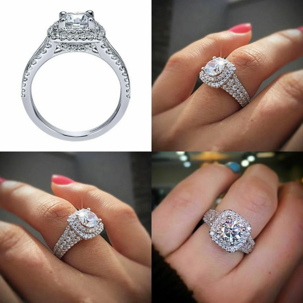 

New Big Oval Sky Stone Women Bridal Band Rings Delicate Female Wedding Engage Party Elegant Present