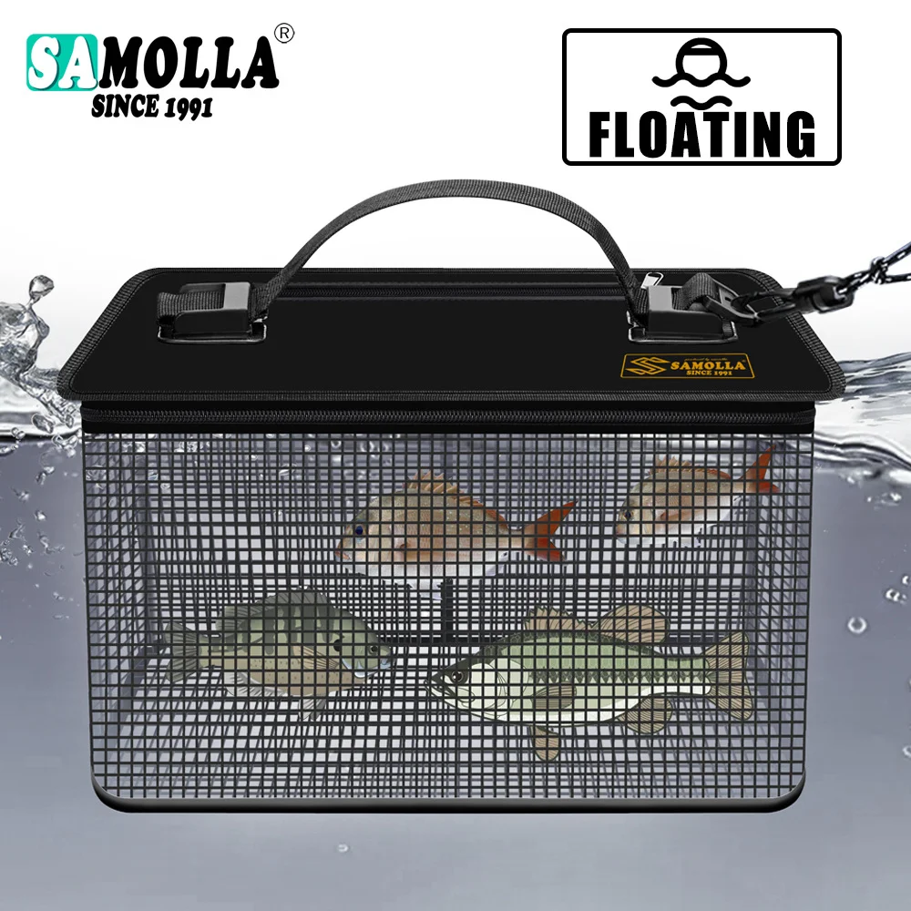 

NEW Living-Fish Bucket Floating Bucket Thickened Reinforced Bucket Multi functional Foldable Barrel Fishing Net Mesh Fish Bucket
