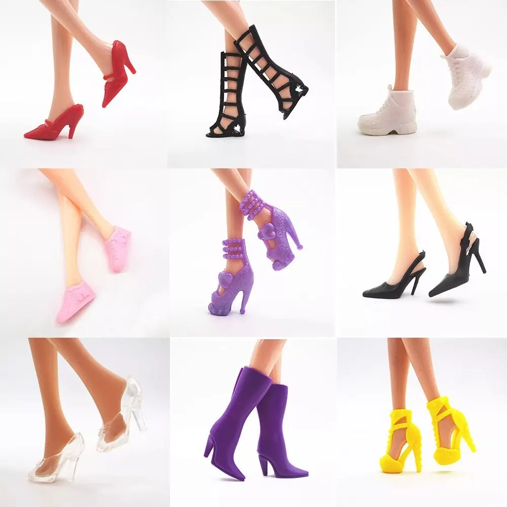 New 30cm 1/6 Doll Shoes Doll Accessories Original High Heels Shoes Plastic Female Doll Boots Doll Accessories