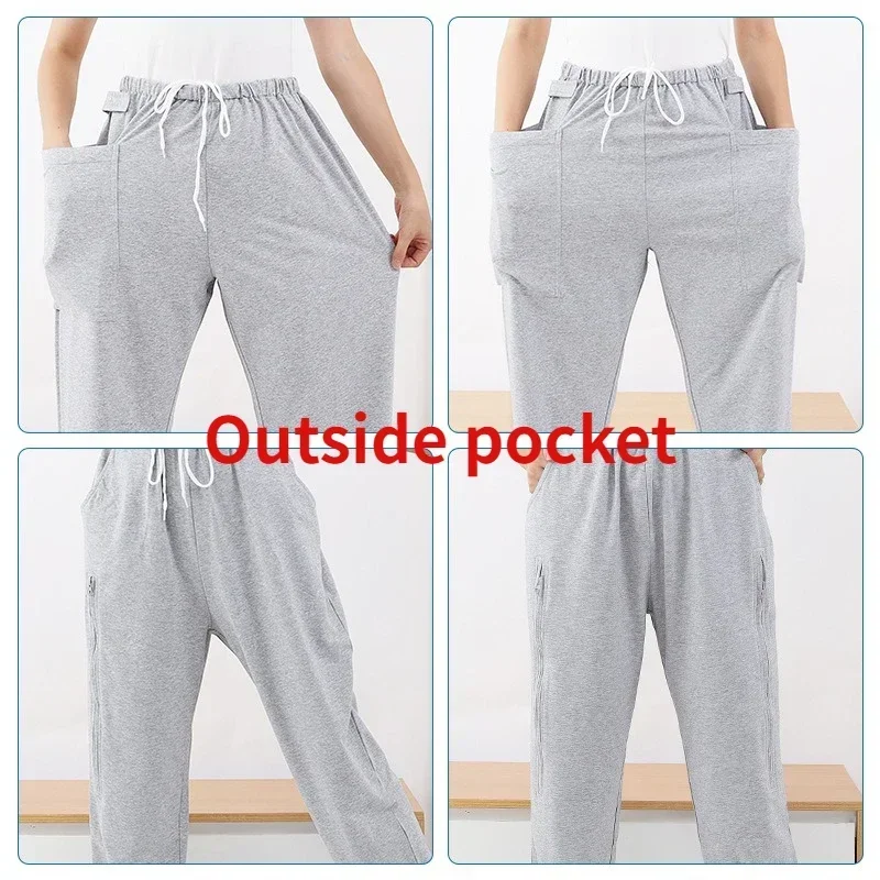 

Urine Bag Pants Spring/Summer Hidden Bladder Stomy Pants Elderly Incontinence Drainage Patient Care Pants Single/Double Pocket