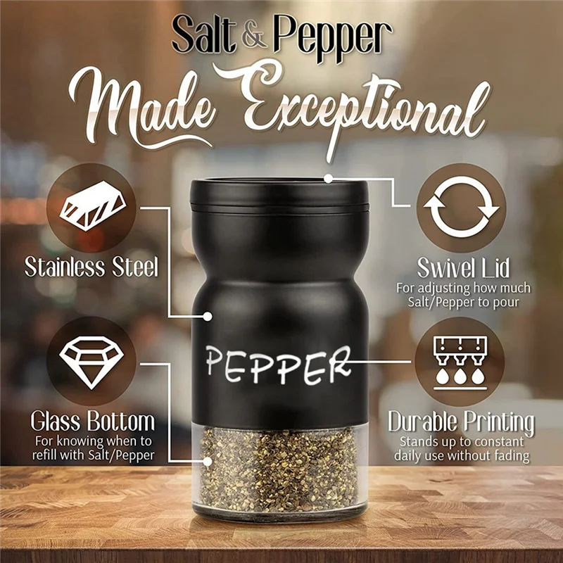 Набор соль и перцовых шейкеров для фермерского дома с регулируемыми крышками, современный декор для домашней кухни в стиле кантри, милый набор шейкеров
