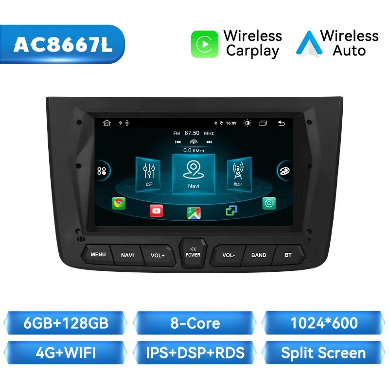 Xonrich Ai Voice Draadloze Carplay Auto Radio Speler Voor Alfa Romeo Mito 2008-2012 Android 14 8G + 128Gb Navigatie 4G Wifi Dsp 2din
