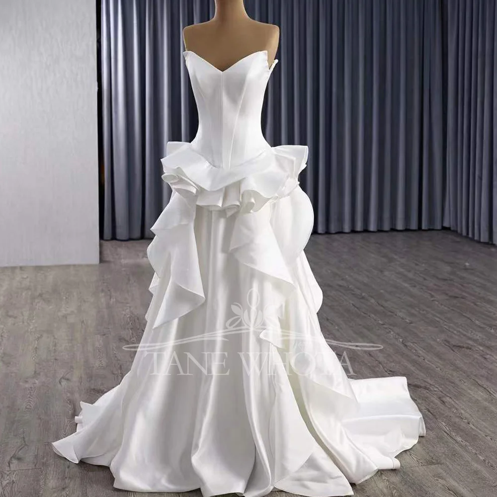 スイートハートノースリーブジッパーフリルセクシーブライダルドレス2025ウェディングドレスマーメイドスタイル女性向けカスタマイズ