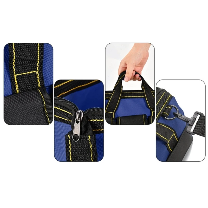 652F Portable Tool Bag for Men Wide Opening Tool Storage Oxford Tool Organizer Bag for Tool Storage Handbag for Screwdriver