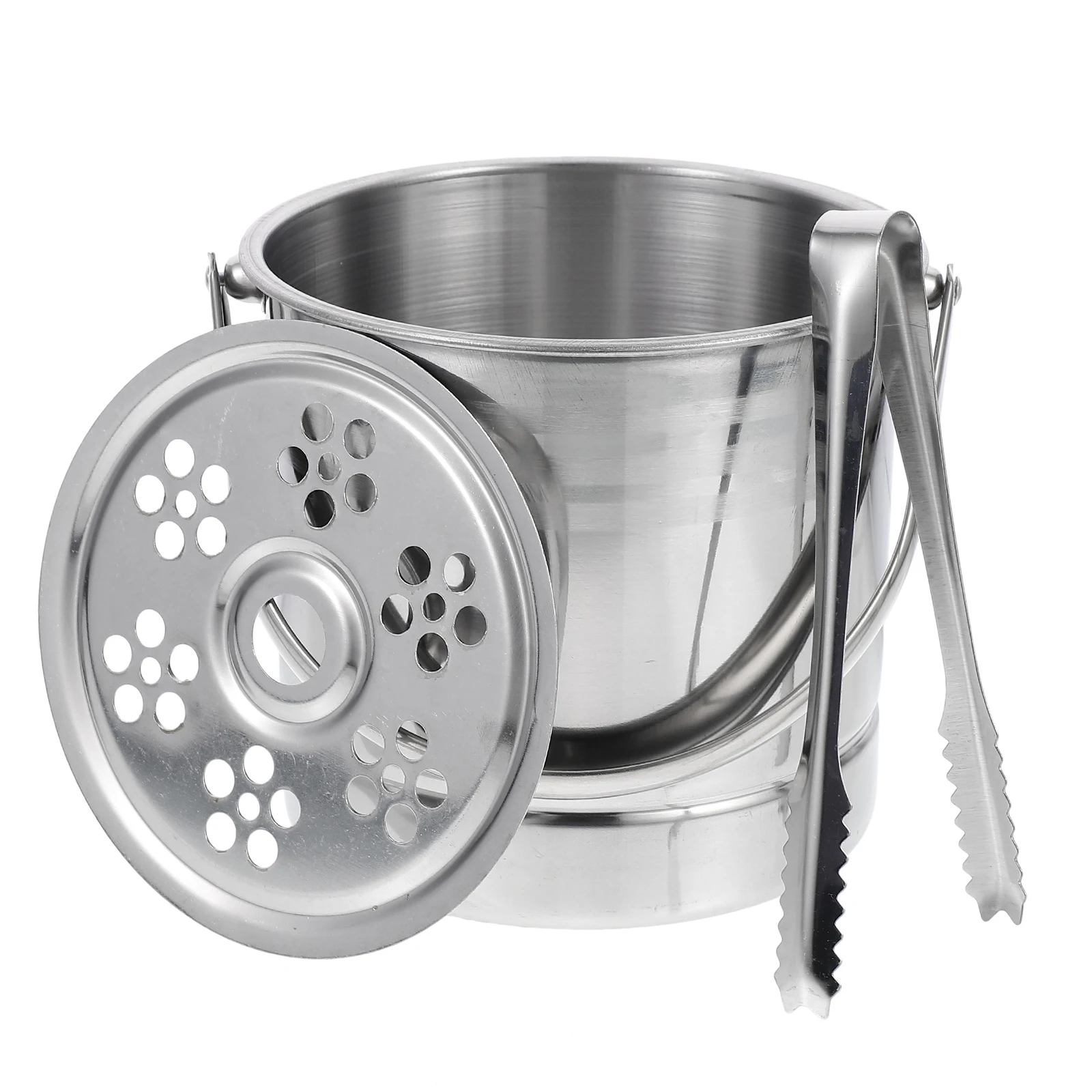

1pc Ice Bucket Clip Stainless Steel Multi-purpose Thickened Barrel Practical Large Capacity Handle Handheld Tool Storage
