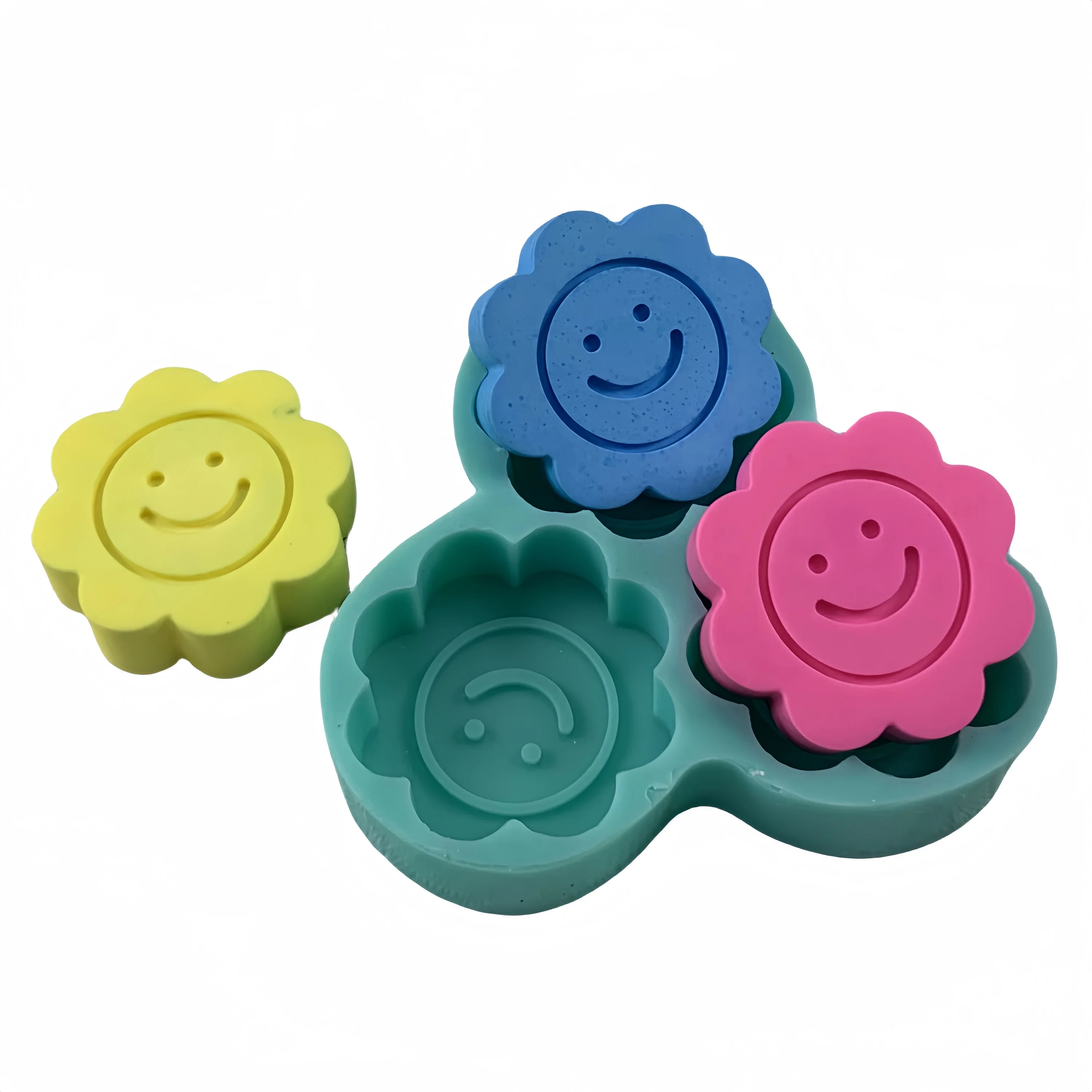 Smile Sunflower Soap Candle Wax Mold,DIY Chocolate Cake Molds,Flower Silicone Mold for Soap Candle Plaster Resin Craft