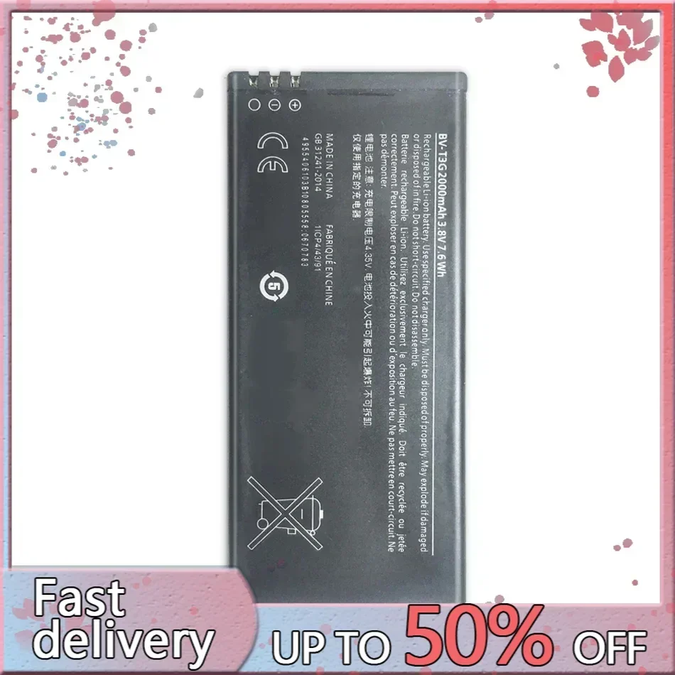 BV-T3G Replacement Battery For Nokia Microsoft Lumia 650 RM-1154 Bateria 2000mAh BVT3G T3G +Tracking Number