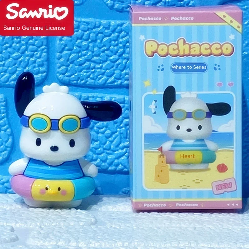 Sanrio Pochacco Where Do The Dogs Go Series Mini Ornaments Kawaii Blind Box Anime Figure Doll Gift Children\'s New Year\'s Gifts