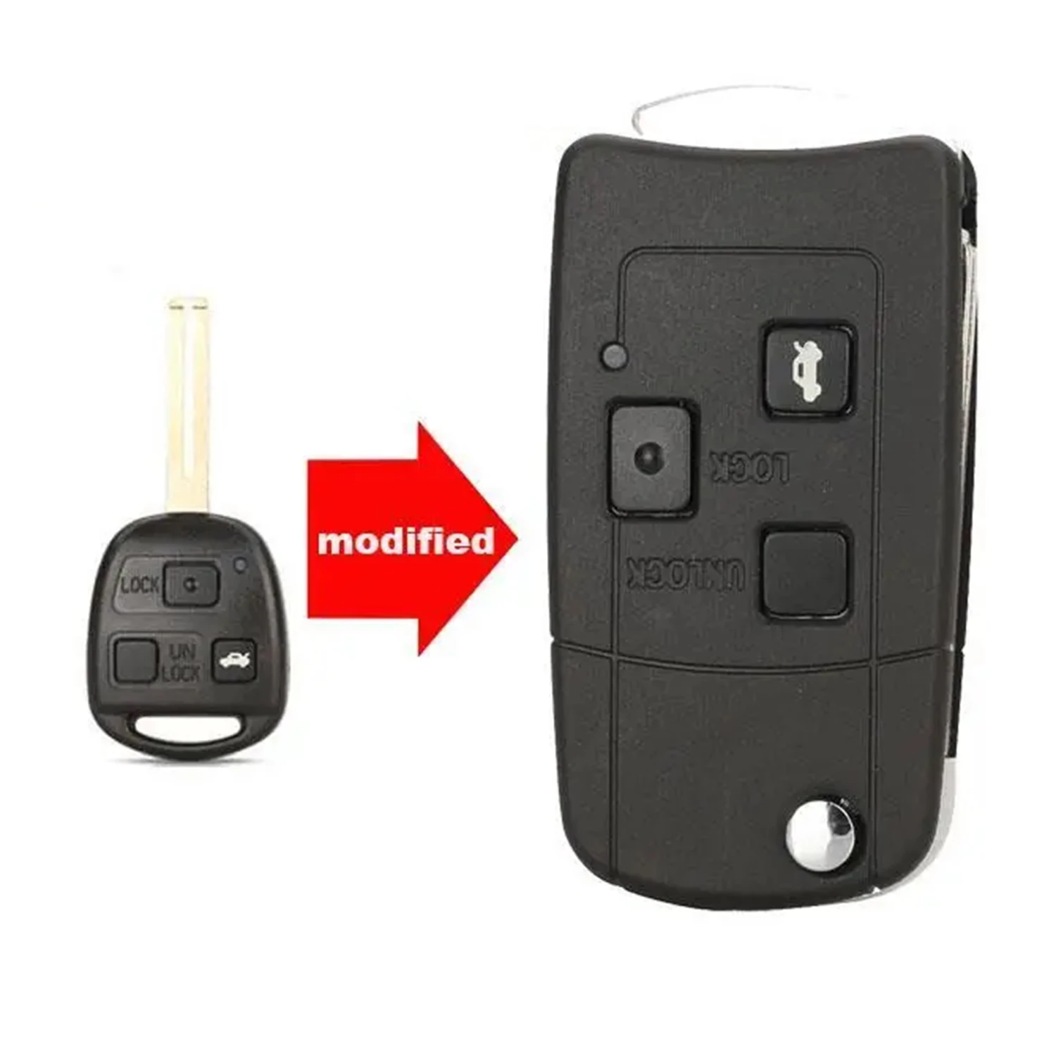 

jingyuqin Remote Case Car Key Shell For Toyota Yaris Carina Corolla Avensis For Lexus ES RX LS GS IS200 RX300 ES300 LS400 GX460
