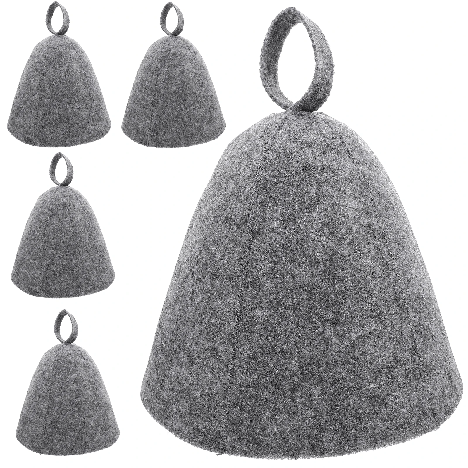 

5pcs Felt Hat Heat Insulation Sauna Cap Large Spa Bath Wool Reusable Shower Comfortable Bathing Caps Household