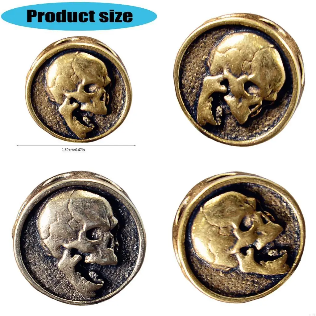 Metal Skull Design Beads Paracord Bead for Jewelry and Paracord Enthusiasts Y08E