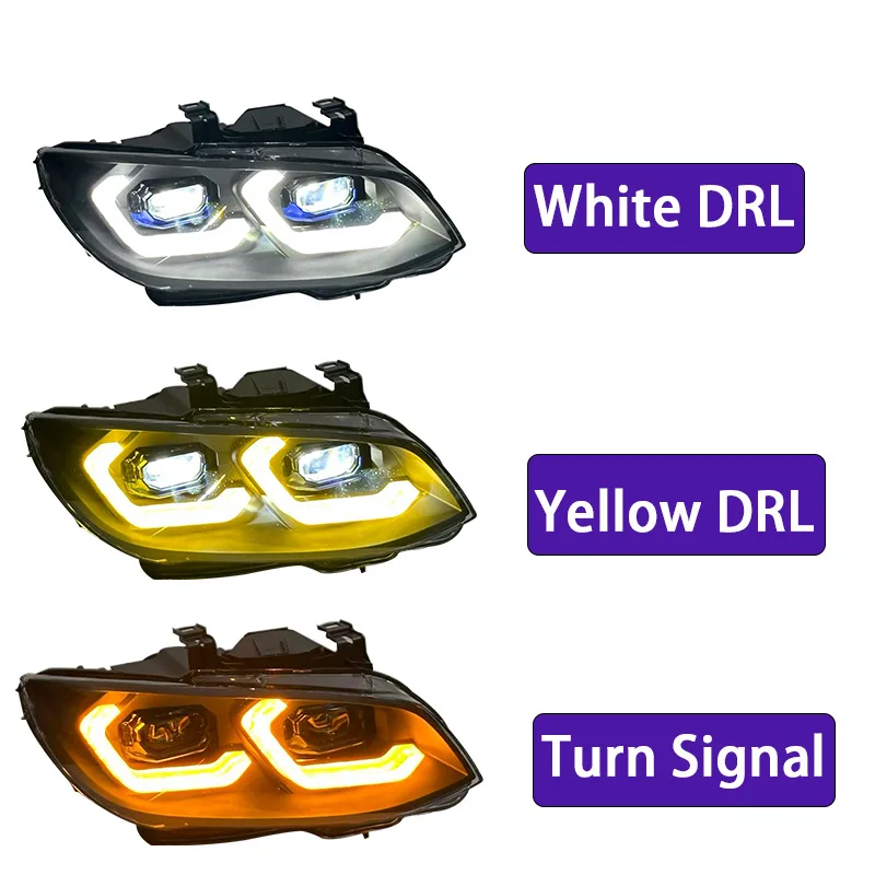 -For  Dual-Color LED Headlight Assembly for  3 Series M3 E93 2010-2013 LED Lens Daytime Running Light DRL Sequential Turn*