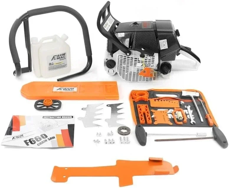 Motosserra a gás de 36 polegadas, motosserra NEOTEC 92cc motosserras de energia a gasolina de 2 ciclos, 5,2KW 7HP, todas as peças compatíveis com MS