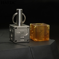 HAEDC Question Mark Square Titanium Alloy Pendant Key Braided Rope Hanging Buckle Rope Pendant Creative Tool