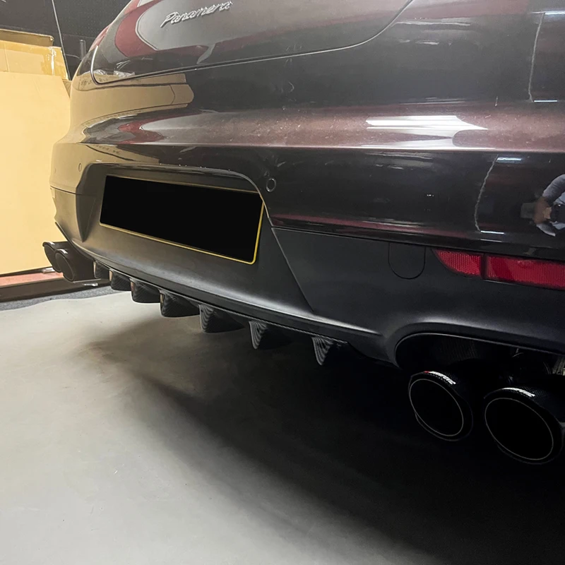 For Porsche Panamera 970 Carbon Fiber Car Rear Bumper Diffuser Rear Splitters Spoiler Back lip shunt L Car Accessories body kit