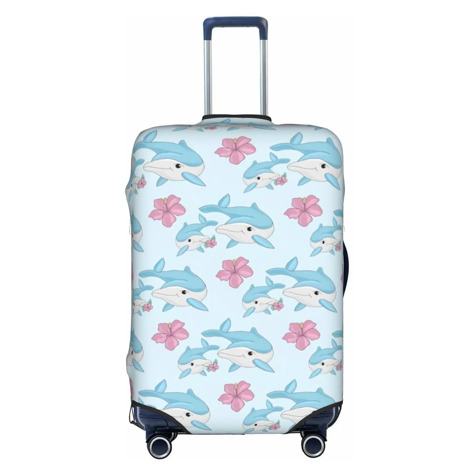 Funny Funny Colourful Creative Dolphins Printed  Luggage Cover Protector Washable  Travel Suitcase Covers