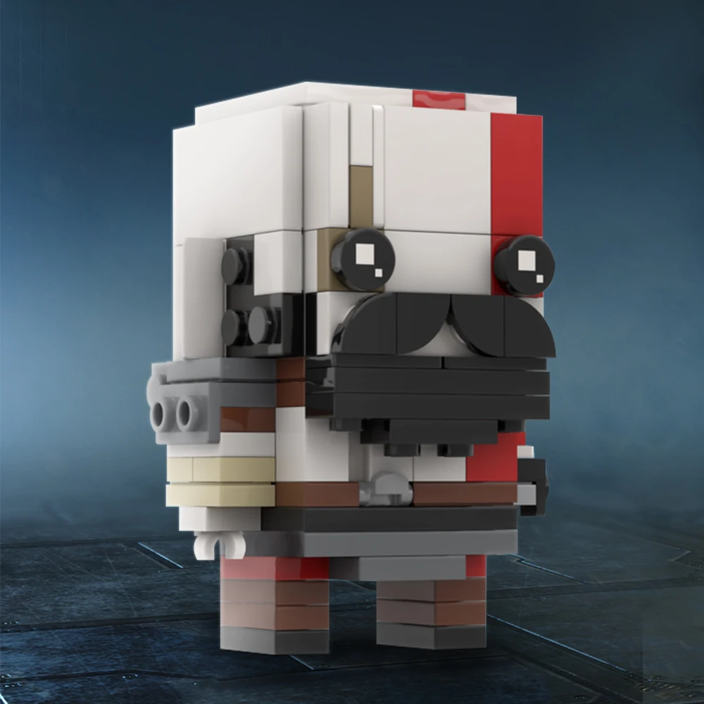 MOC-75469 Kratos (God of War) Brickhead Cartoon Characters Bricks Action Figrues Building Block Set Game Kids Toy Birthday Gift