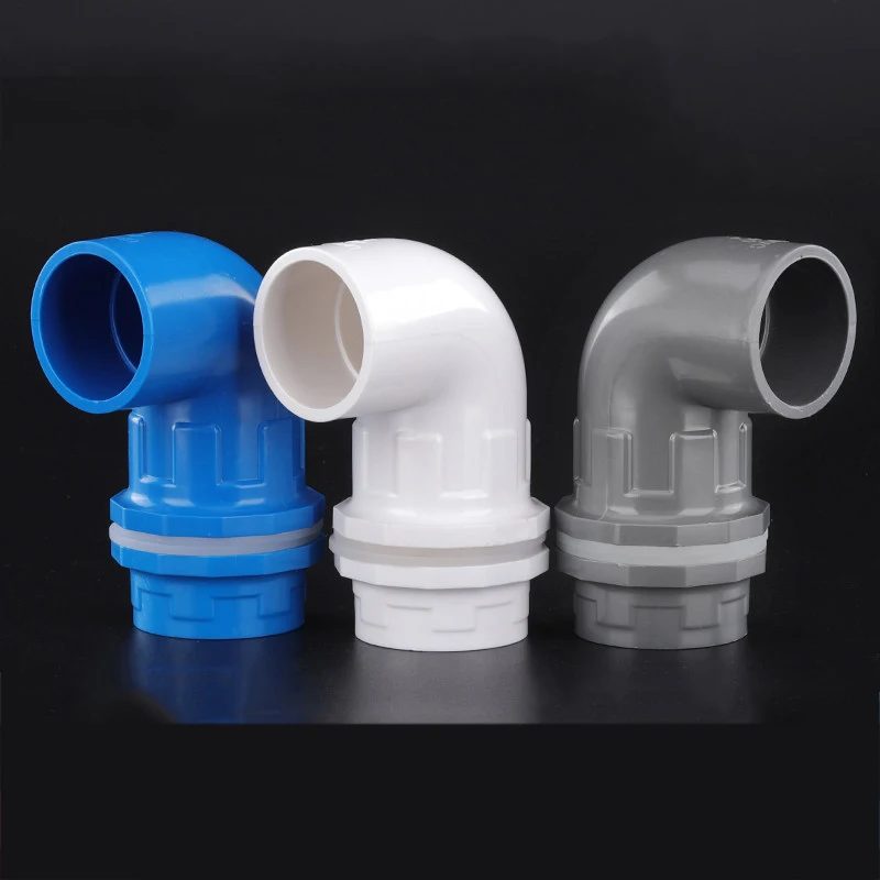 ID 20/25/32/40/50mm PVC Aquarium 90° Elbow Drainage Connector Fish Tank Overflow Joints Water Inlet Outlet Supply Pipe