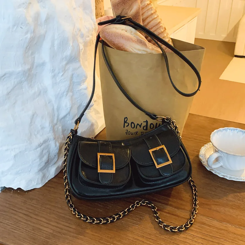 

2025 New Vintage Underarm Bag for Women, Genuine Leather Multi-way Shoulder Crossbody Purse, Retro Chic Large Capacity Tote