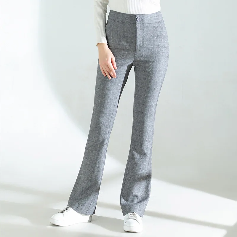 

2022 New Women Casual Spring Summer Trousers Solid Ladies Cotton Linen Pants