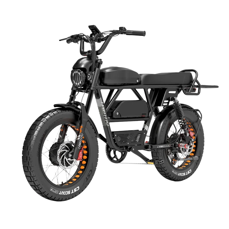 AliExpress NONE LANKELEISI X-Black Knight 2000W 45ah Dual Motor Maximum Range 280KM Electric Fat Hybrid Bike