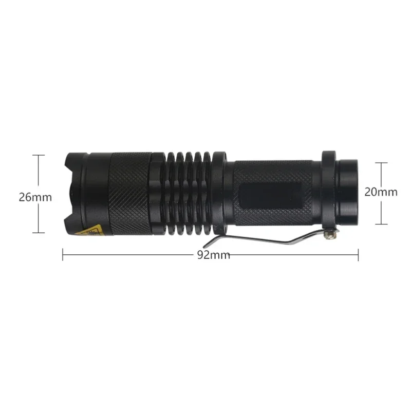 Linterna LED impermeable EDC, Mini lámpara de punto de alta potencia, 3 modelos con zoom, equipo de Camping al aire libre, luz de Flash